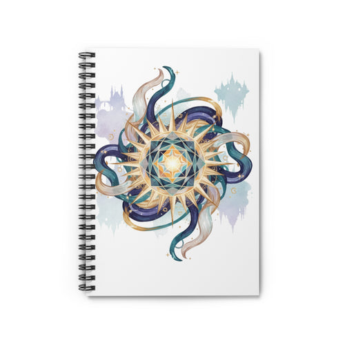 Celestial Compass Spiral Notebook — Nautical Star Mandala Ruled Journal