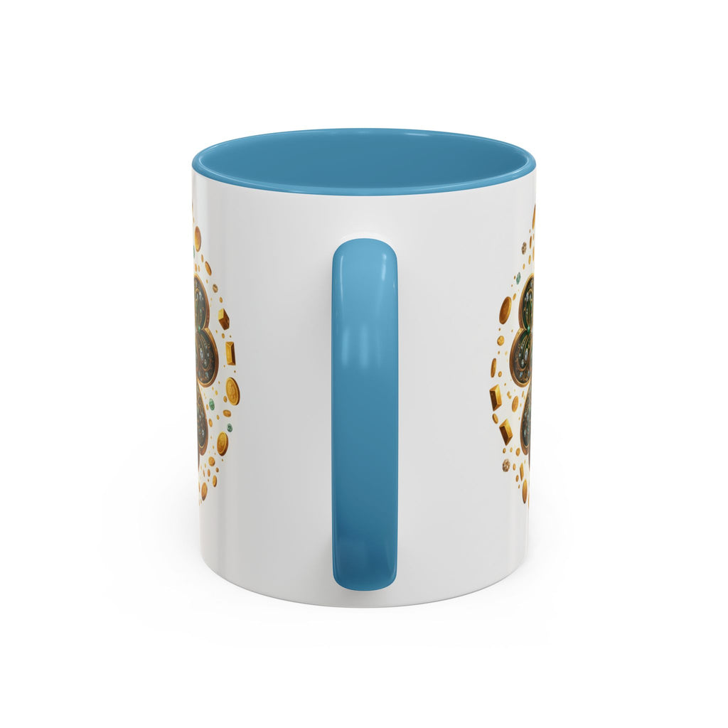 St. Patrick's Shamrock Coffee Mug — "Money Flows to Me" Lucky Charm Accent Mug