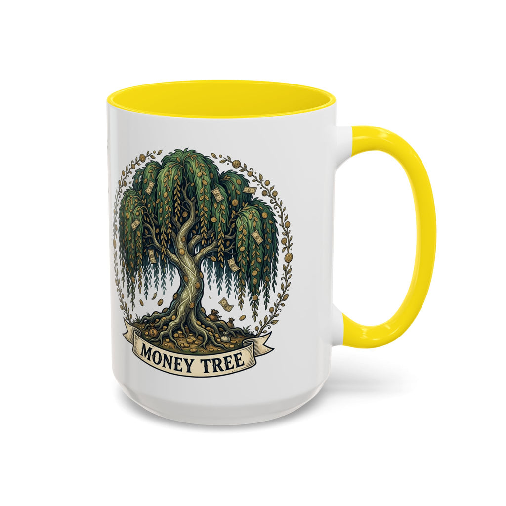 Money Tree Accent Coffee Mug — Inspirational 11/15oz Ceramic Mug with "Money Tree" Design