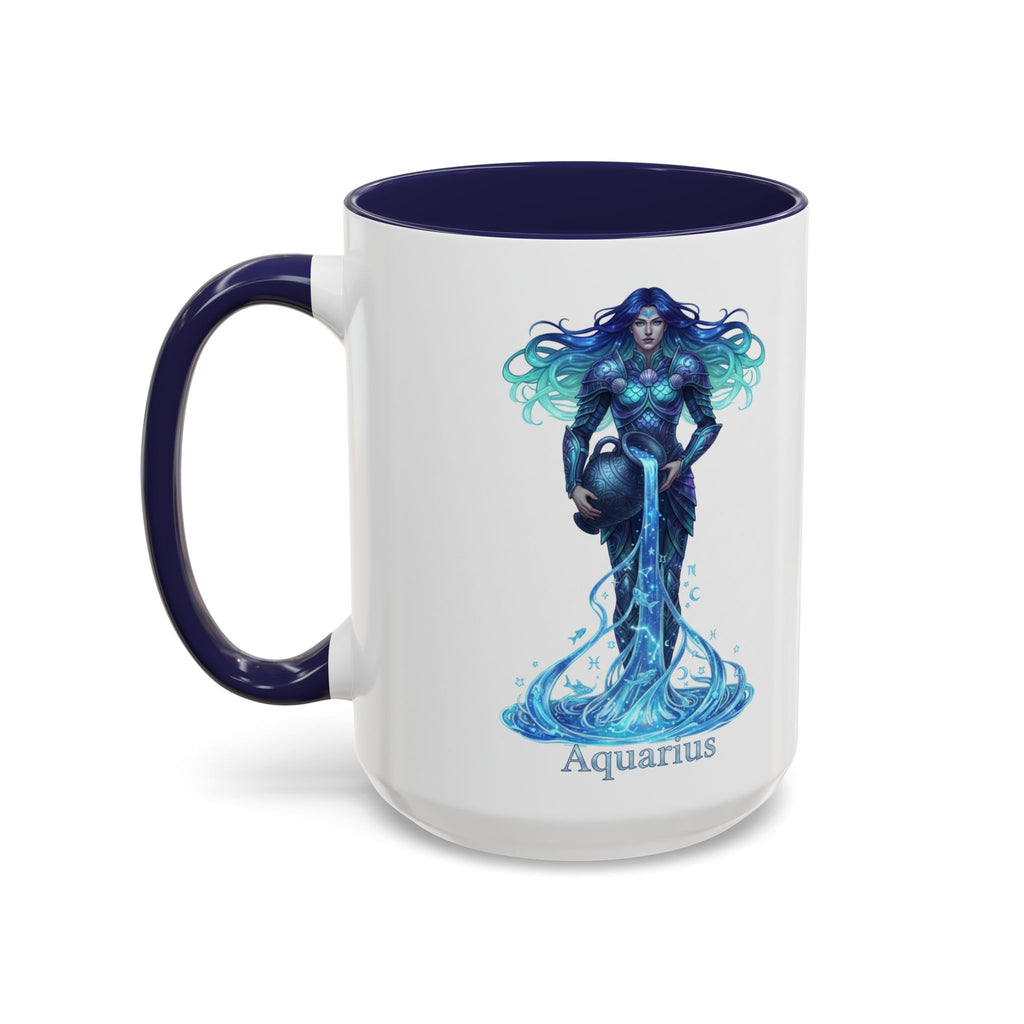 Aquarius Zodiac Coffee Mug — Water Bearer Astrology Accent Mug