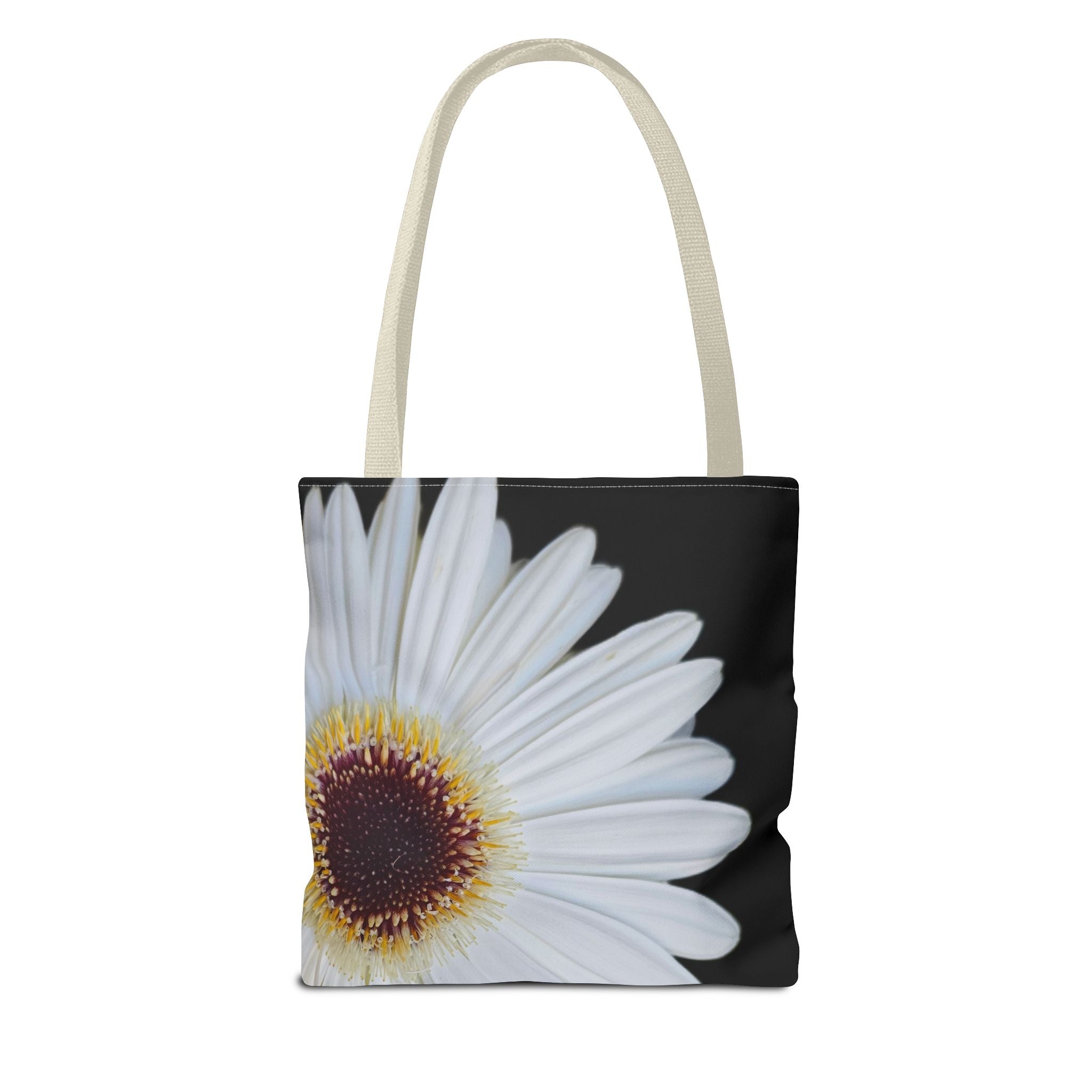 Daisy Corner Tote Bag — White Floral AOP Shopper