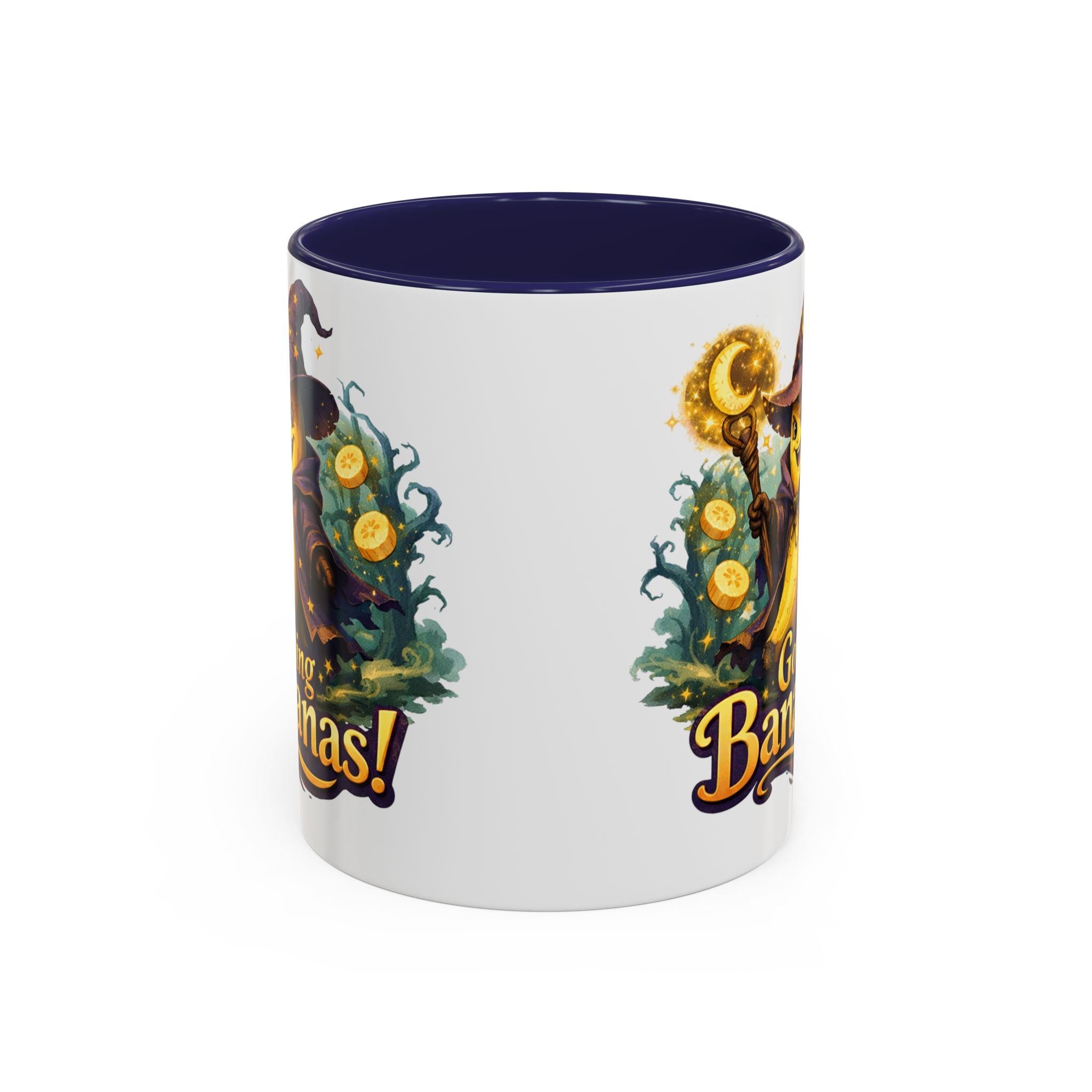 Going Bananas! Witch Banana Accent Coffee Mug — Fun Halloween Coffee Cup (11/15oz)