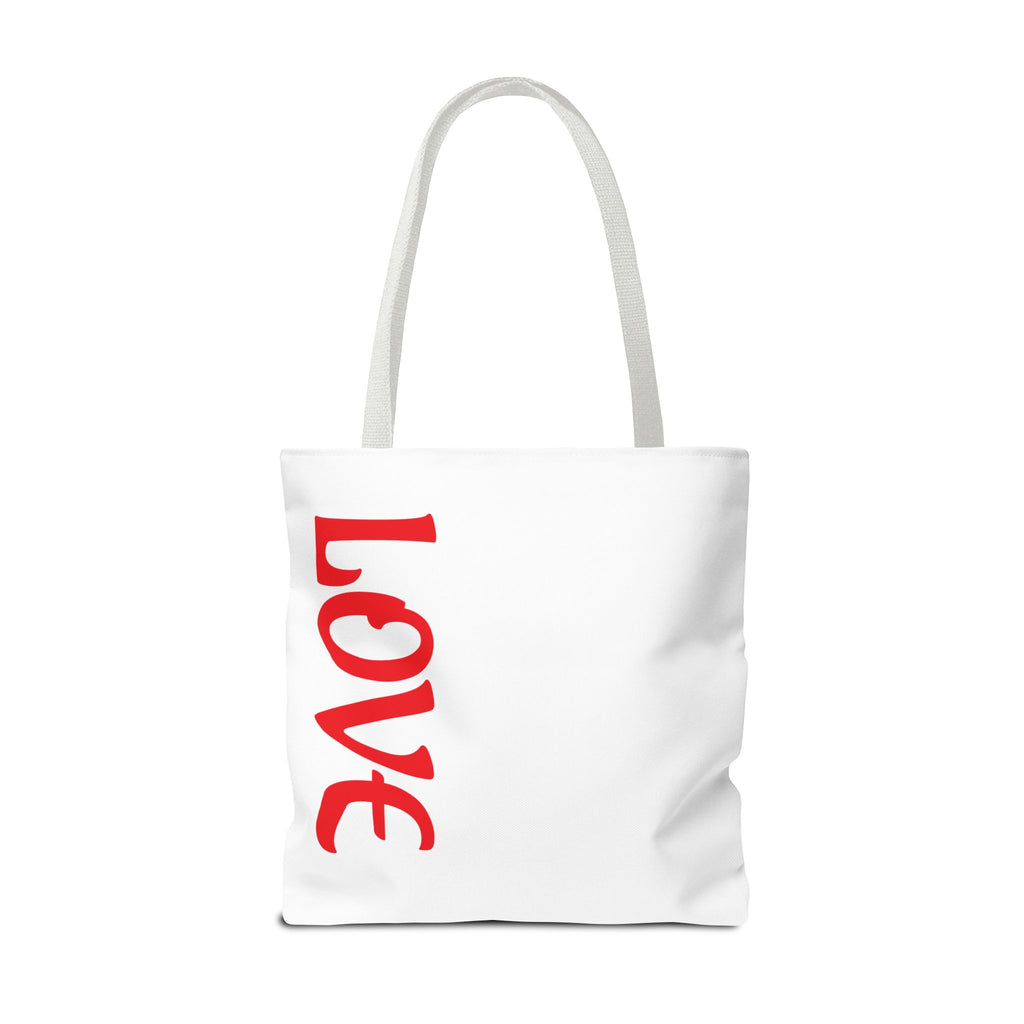 LOVE Vertical Red Tote Bag – Romantic Valentine’s Day Canvas Tote