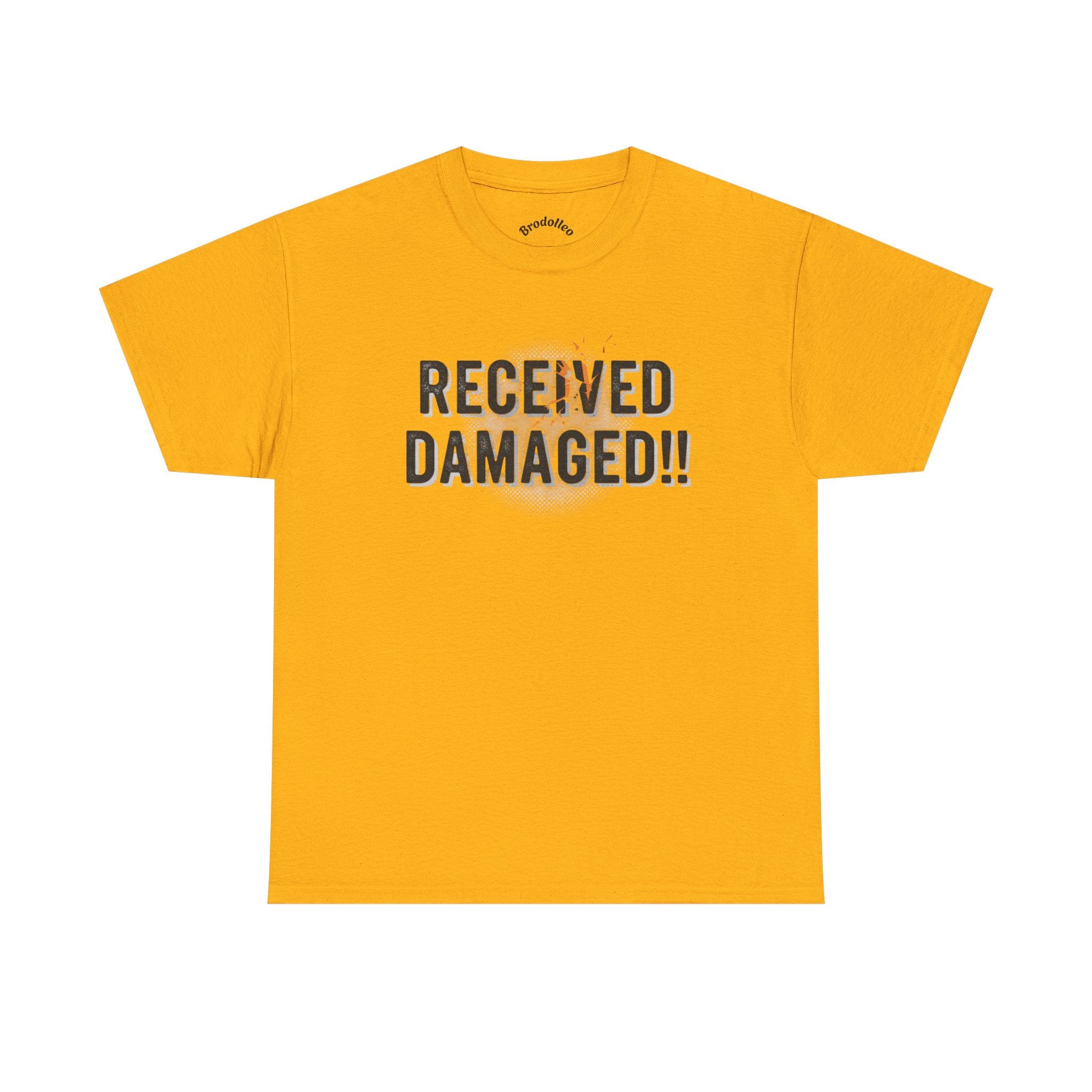 Received Damaged!! T‑Shirt — Funny Shipping Label Tee