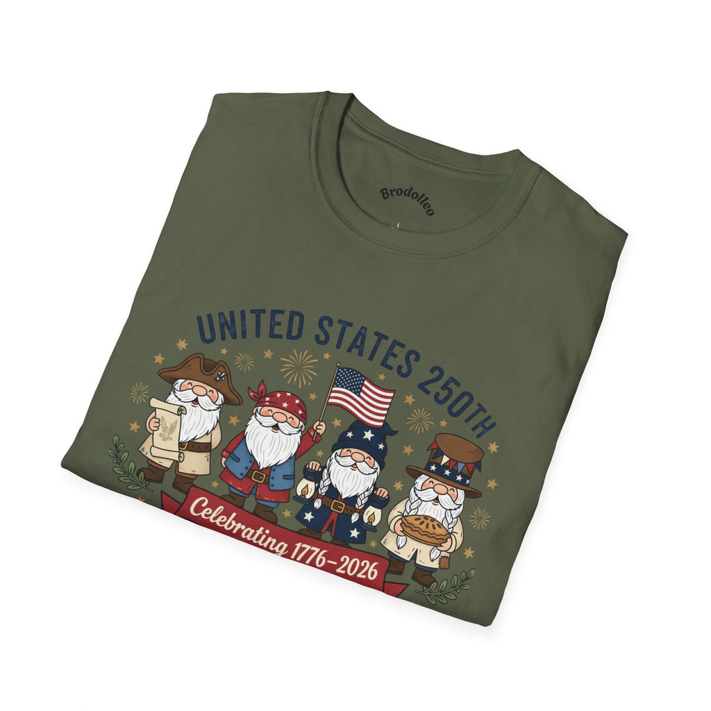 United States 250th Anniversary Patriotic Gnome T-Shirt – Celebrating 1776–2026