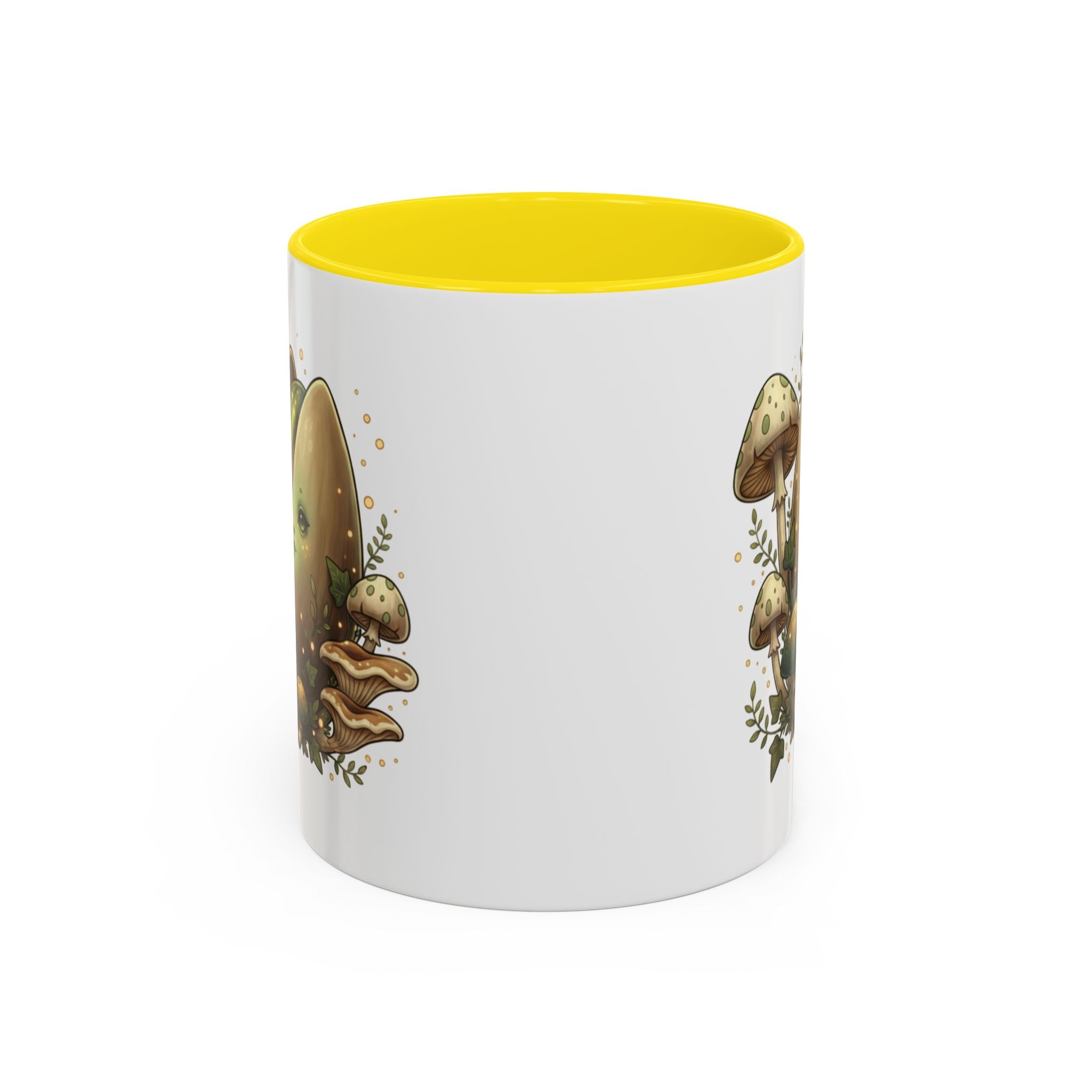 Mushroom Forest Accent Coffee Mug — Cute Woodland Fungi Design (11/15oz)