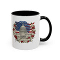 Capitol 250th Anniversary Accent Coffee Mug – Patriotic American Flag Floral Design (11/15oz)