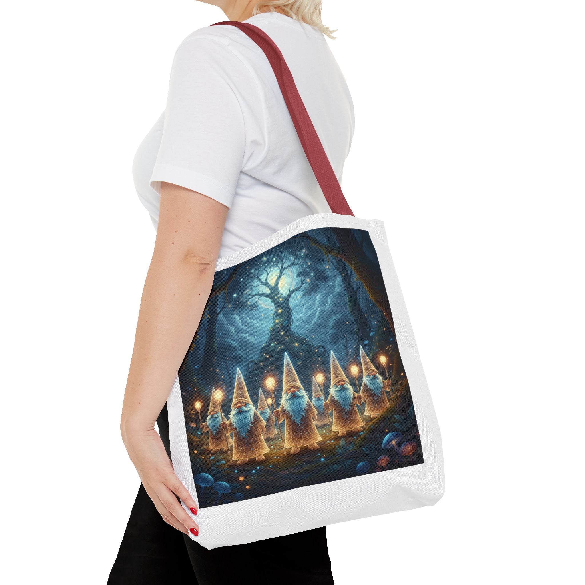 Mystical Gnome Forest Tote Bag — Candlelight Woodland Magic AOP