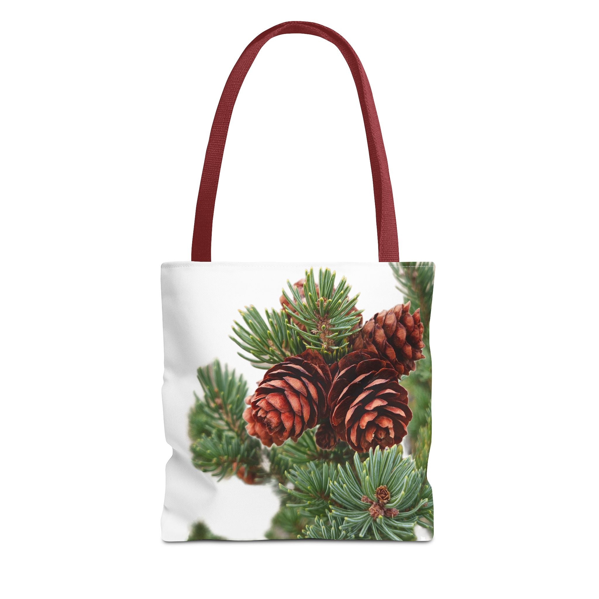 Pinecone Winter Tote Bag — Botanical Evergreen Holiday Market Bag