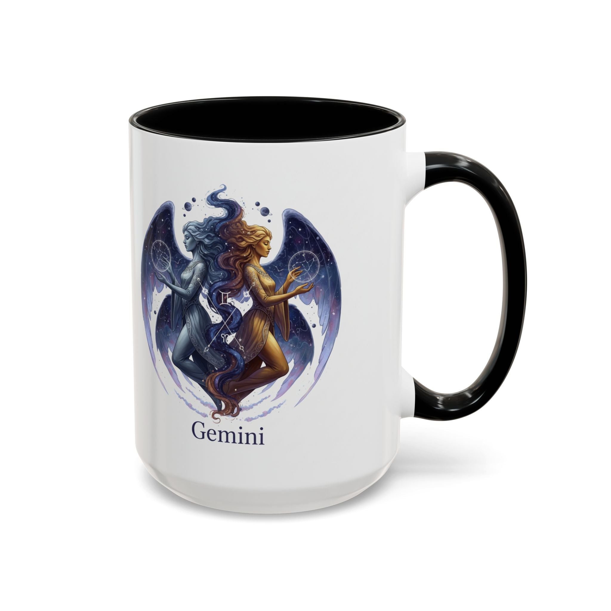 Gemini Zodiac Coffee Mug — Twin Stars Astrology Accent Mug (11/15oz)