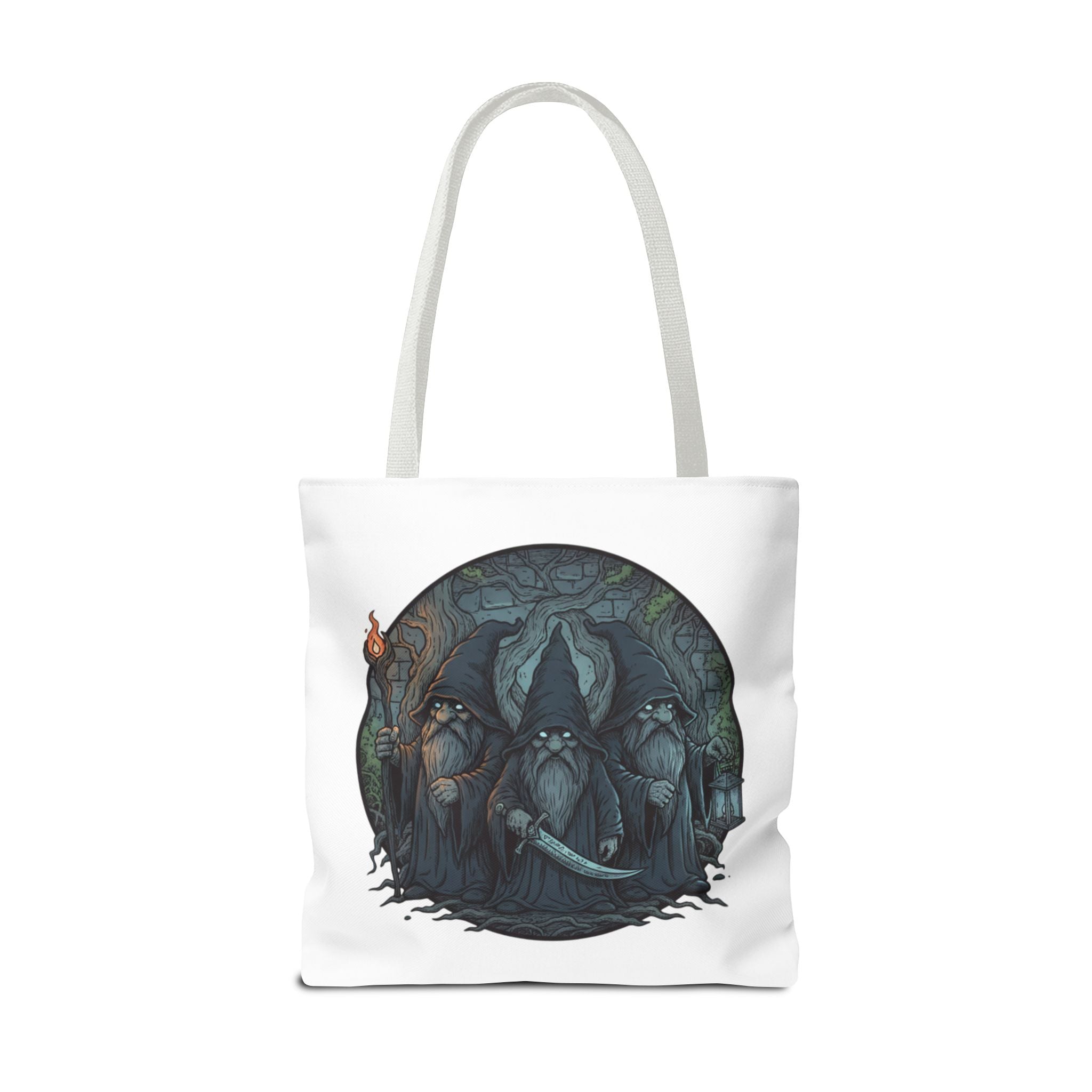Mystic Grove Wizards Tote Bag — Fantasy Circle Art All-Over Print