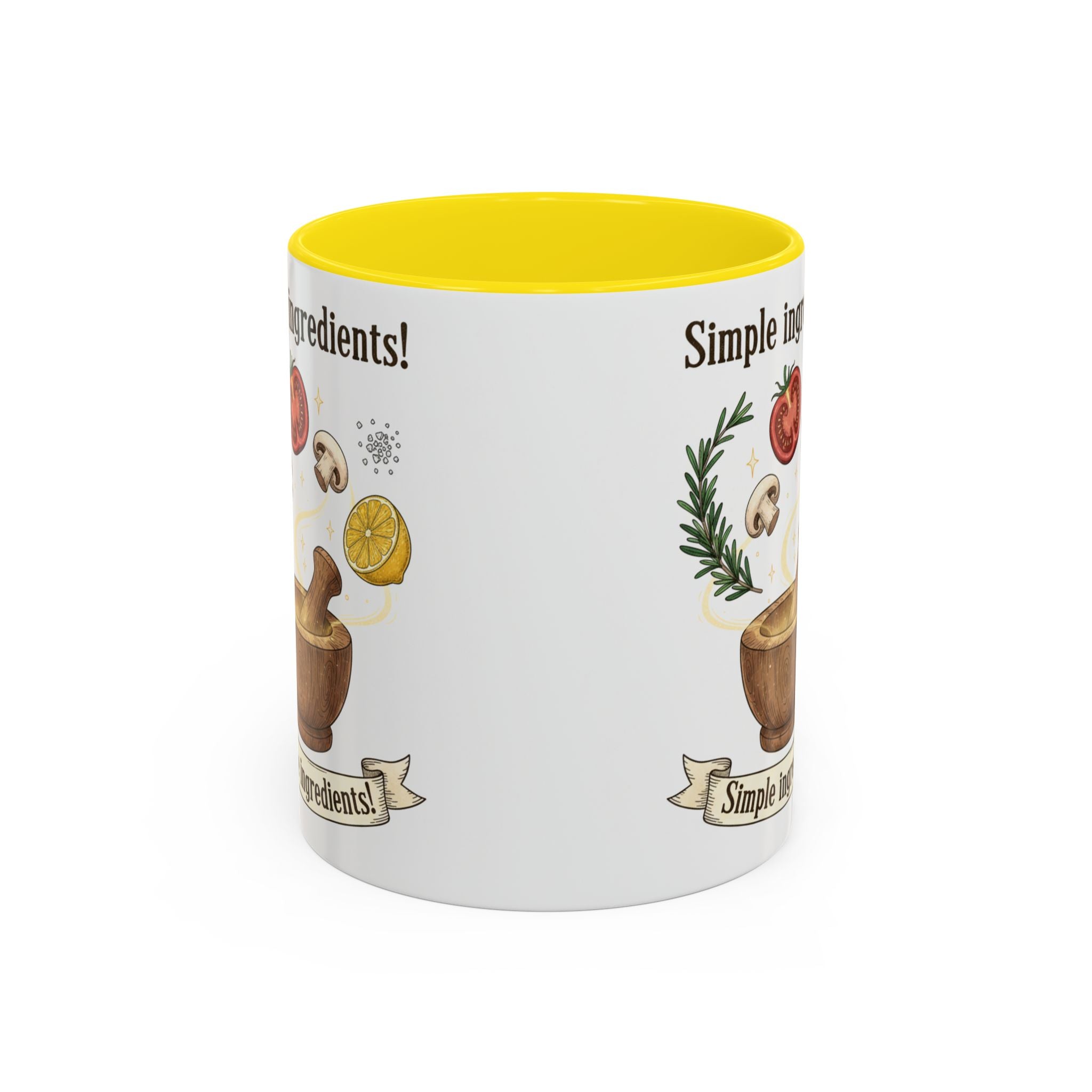 Simple Ingredients Coffee Mug — Cute Kitchen Mortar & Herbs Ceramic Accent Mug