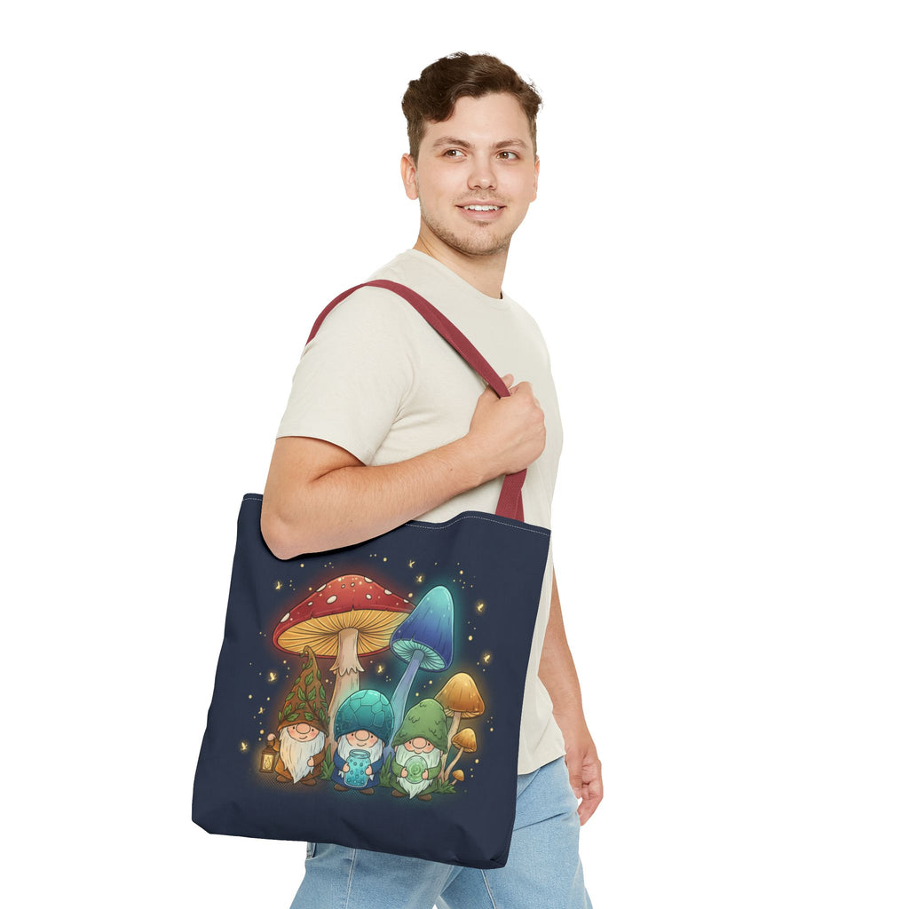 Mushroom Gnome Tote Bag — Whimsical Forest Fairycore AOP Tote
