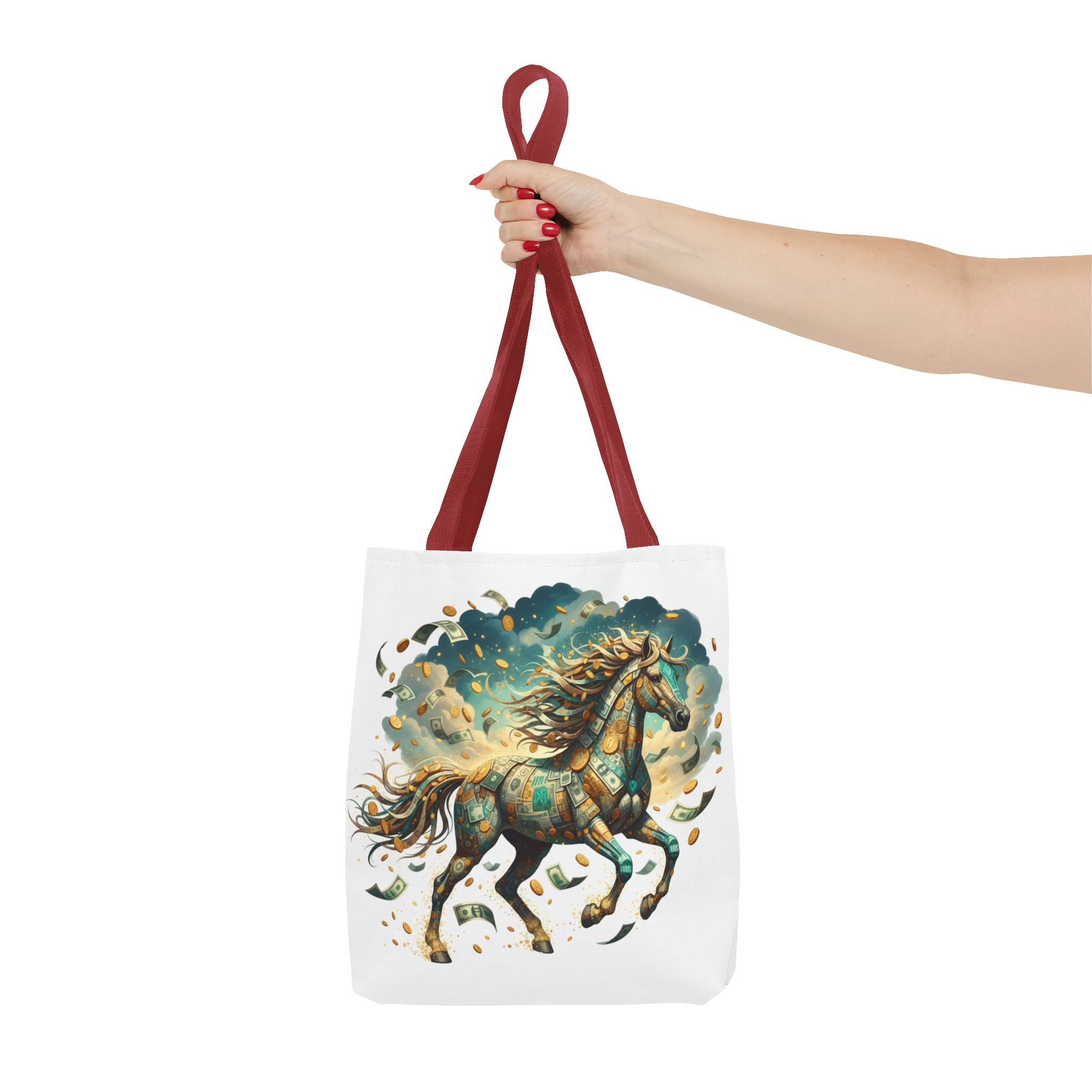 Running Horse Art Tote Bag — Boho Celestial Horse Print