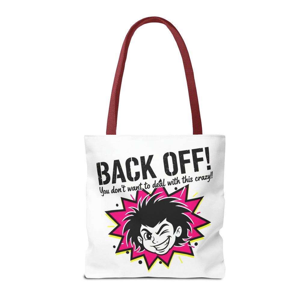 Back Off! Graphic Tote Bag — Funny Retro Punk Design