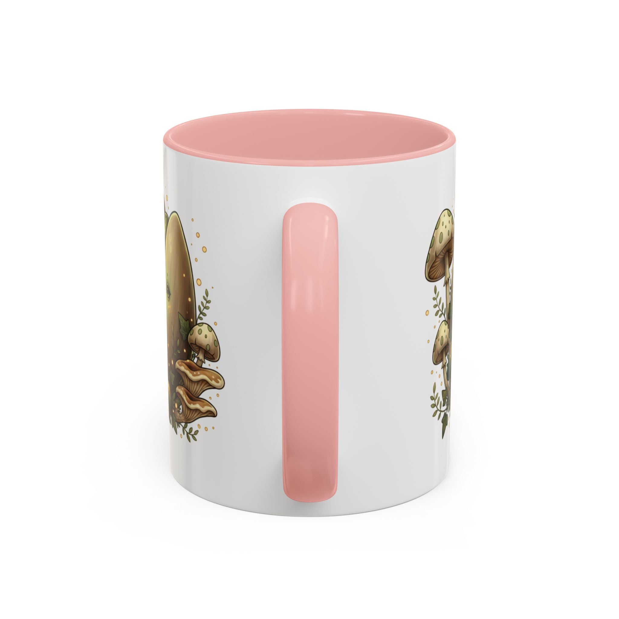 Mushroom Forest Accent Coffee Mug — Cute Woodland Fungi Design (11/15oz)