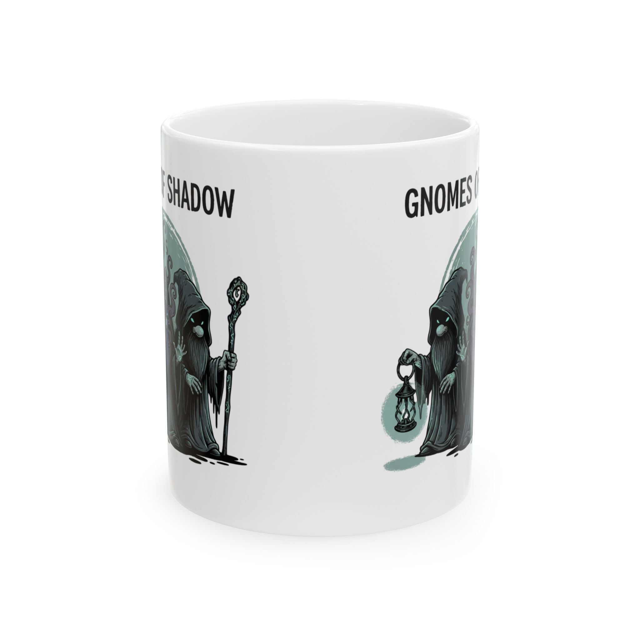 Gnome of the Shadow Ceramic Mug – Fantasy Gnome Lantern Coffee Cup (11oz & 15oz)