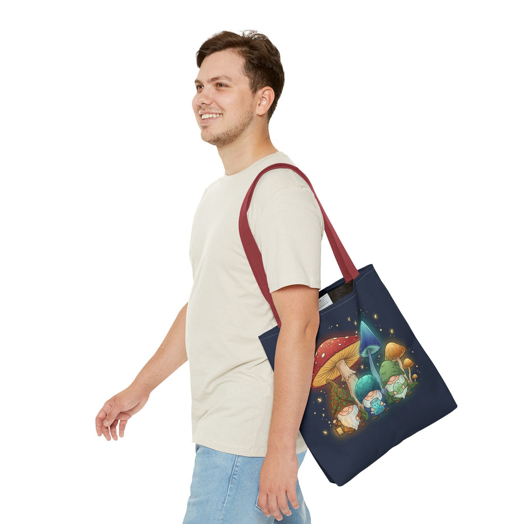 Mushroom Gnome Tote Bag — Whimsical Forest Fairycore AOP Tote