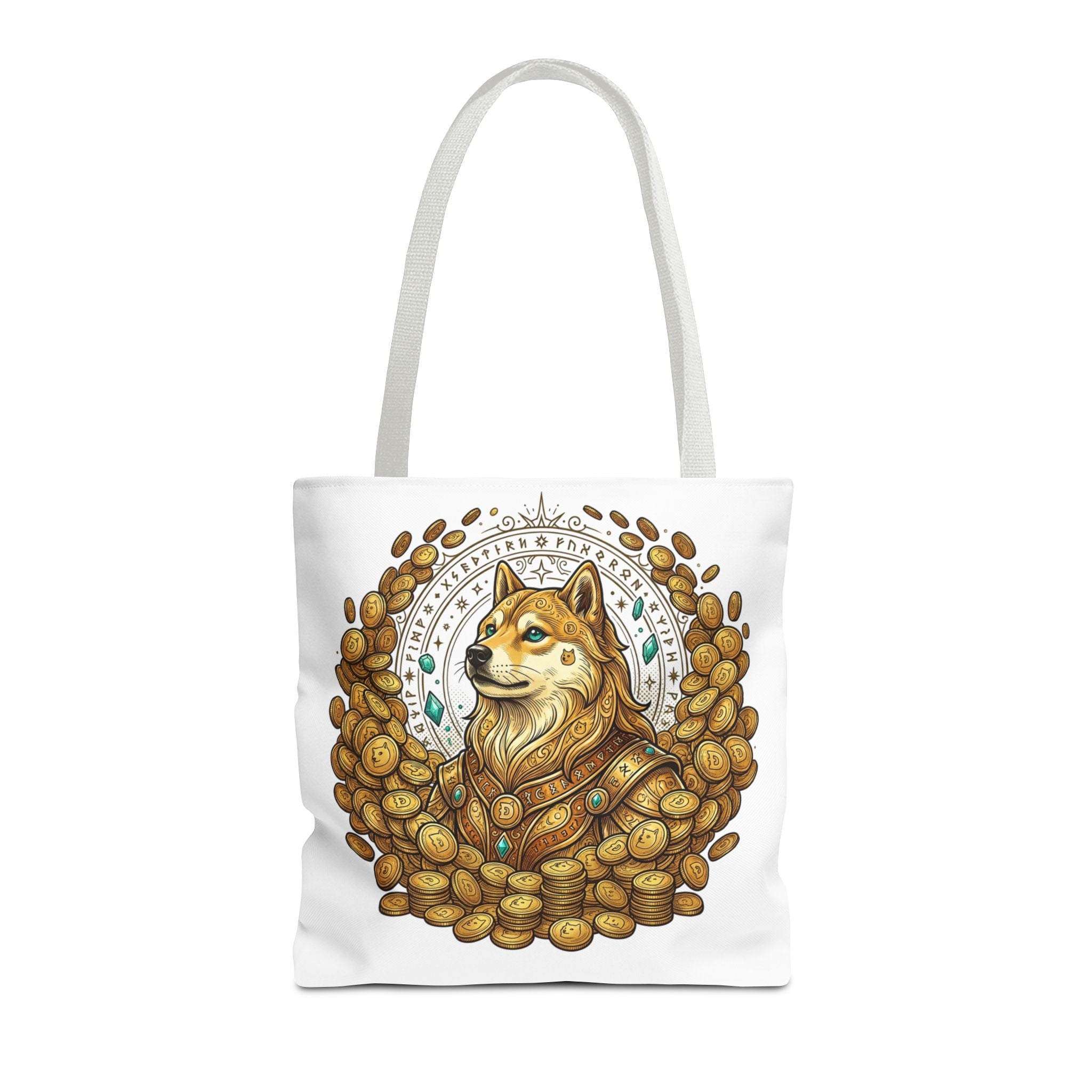 Dogecoin Shiba Inu Coin Pile Tote Bag — Crypto Meme Art Tote