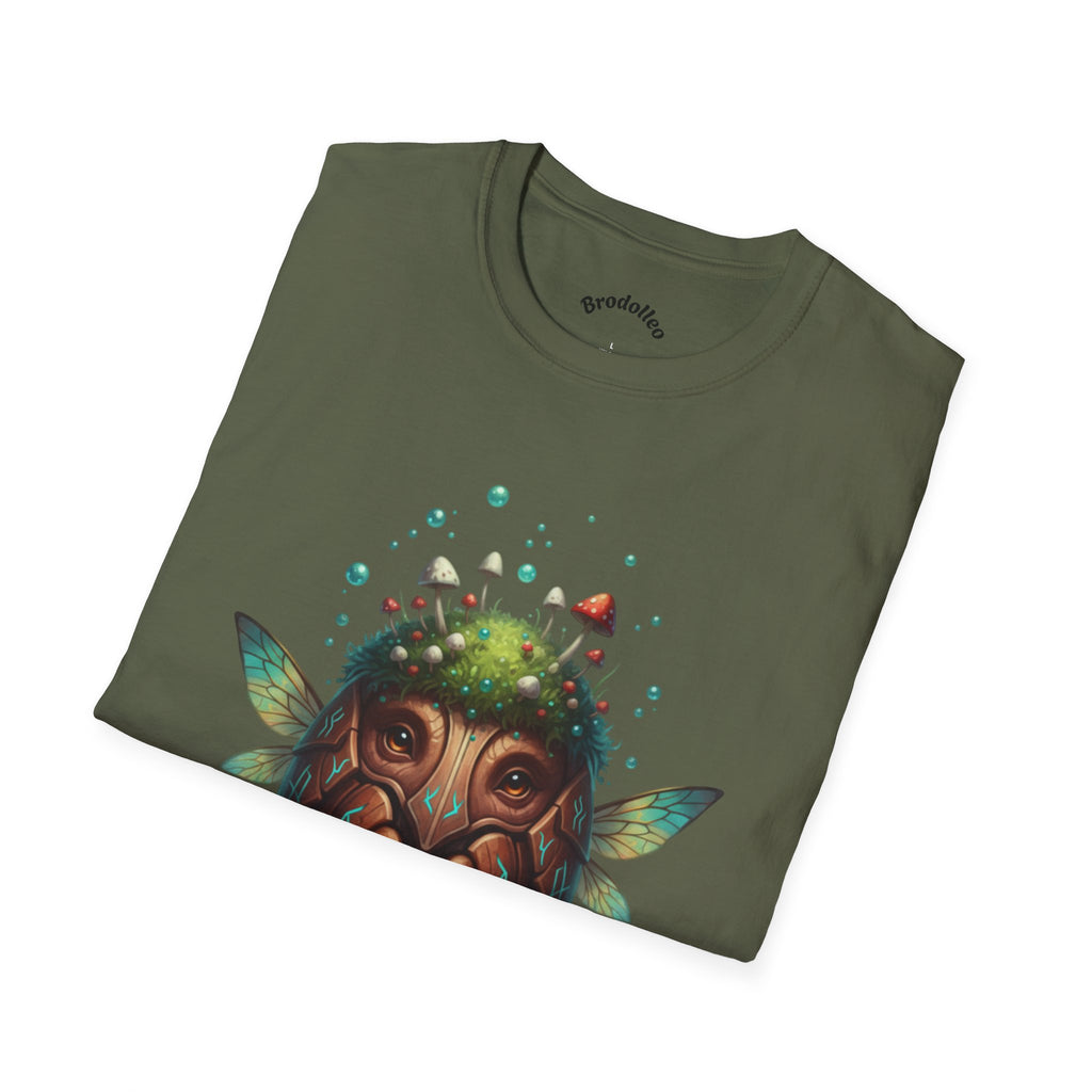 Fantasy Forest Mask T-Shirt — Woodland Creature Tee with Mushroom Crown