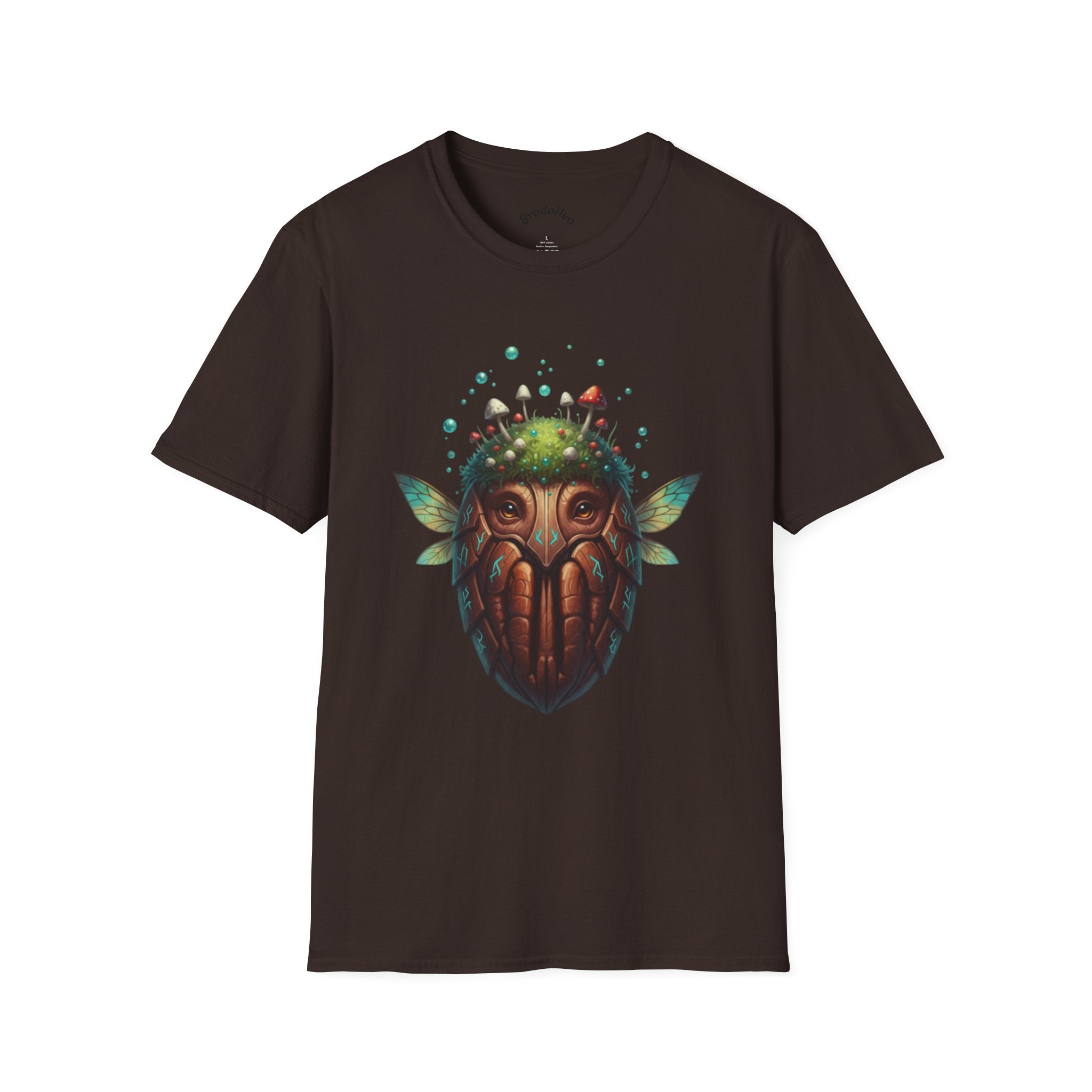 Fantasy Forest Mask T-Shirt — Woodland Creature Tee with Mushroom Crown