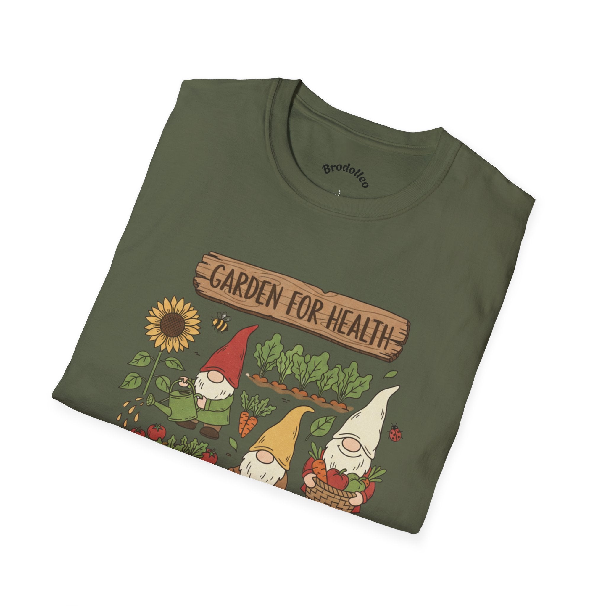 Garden Gnome T-Shirt — "Garden for Health" Cute Gardening Tee
