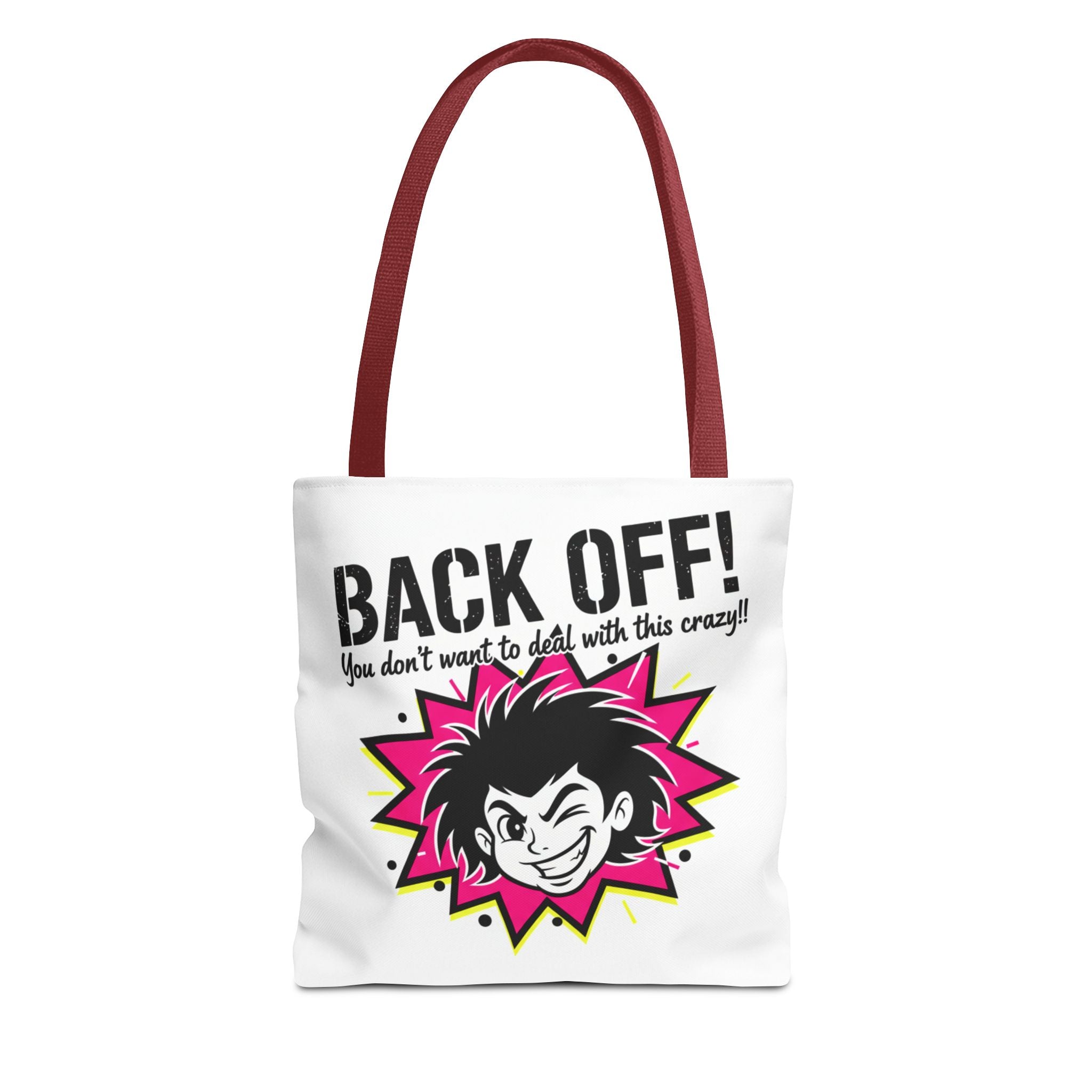 Back Off! Graphic Tote Bag — Funny Retro Punk Design