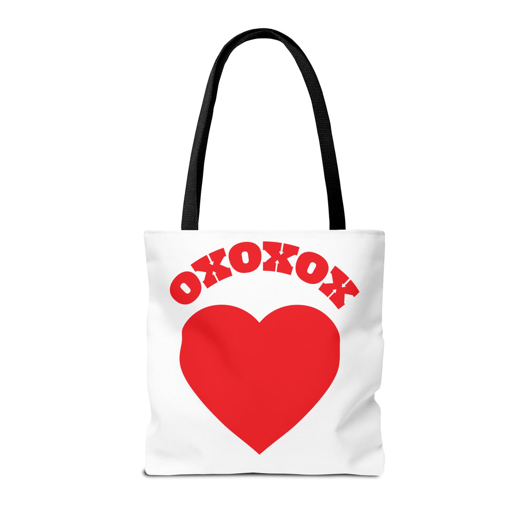 Valentine Heart 'XOXOXO' Tote Bag — Romantic Red Heart Canvas Tote for Valentine's Day