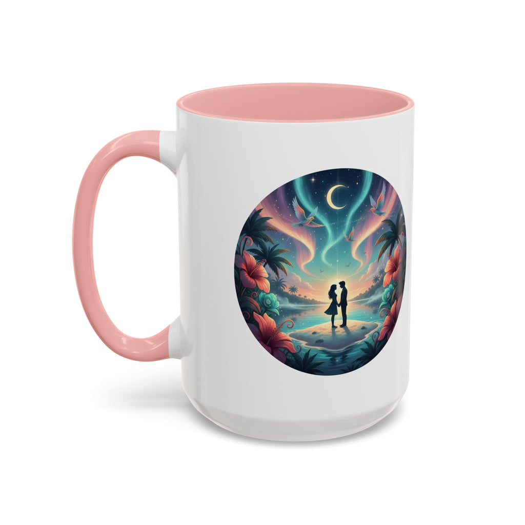 Tropical Sunset Coffee Mug — Romantic Beach Couple Accent Mug (11/15 oz)