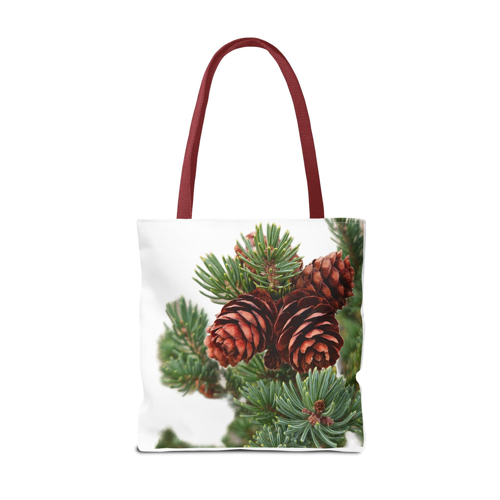 Pinecone Winter Tote Bag — Botanical Evergreen Holiday Market Bag