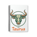 Taurus Zodiac Notebook — Bull Head Spiral Ruled Journal