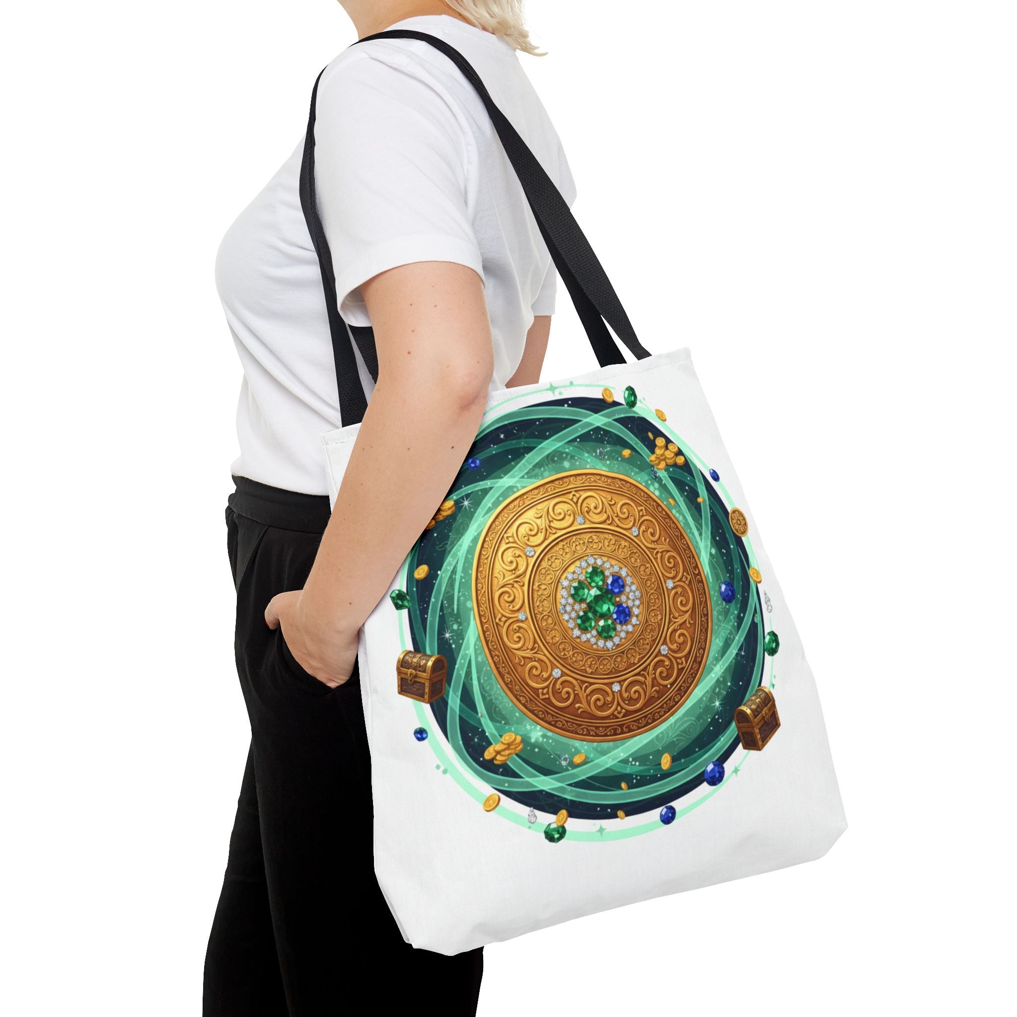 Tote Bag — Celtic Gold Shield Mandala Print Tote