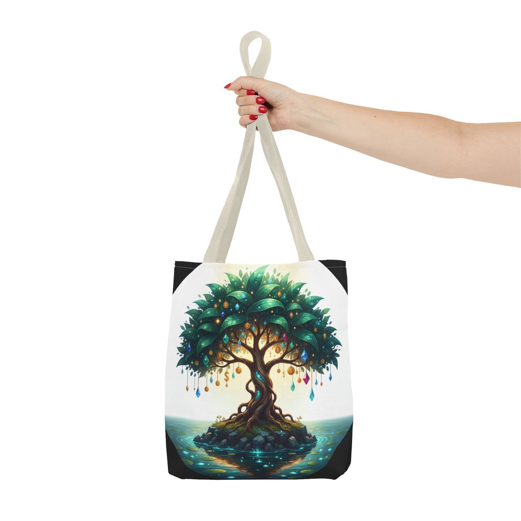 Enchanted Tree Tote Bag - Mystical Gem-Decorated Tree All-Over Print