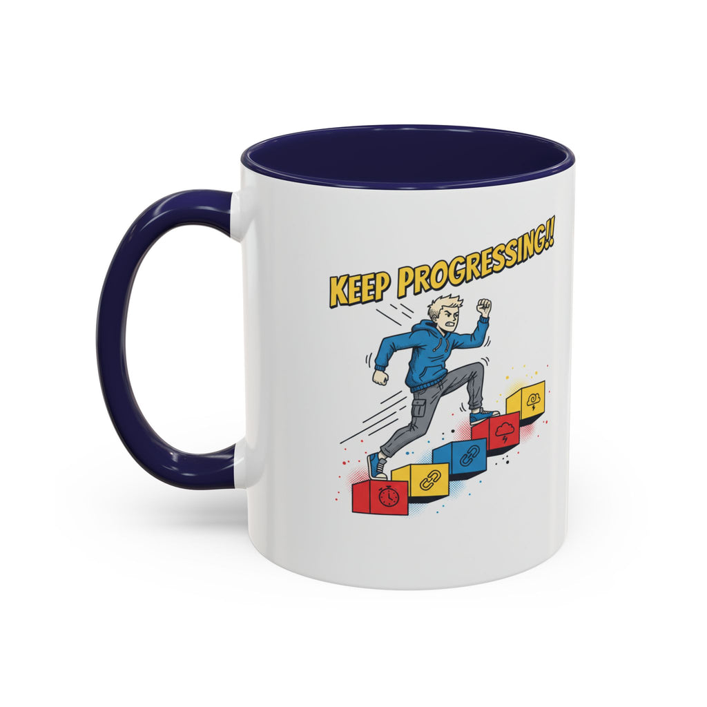 Keep Progressing Coffee Mug — Motivational Accent Mug (11/15oz)
