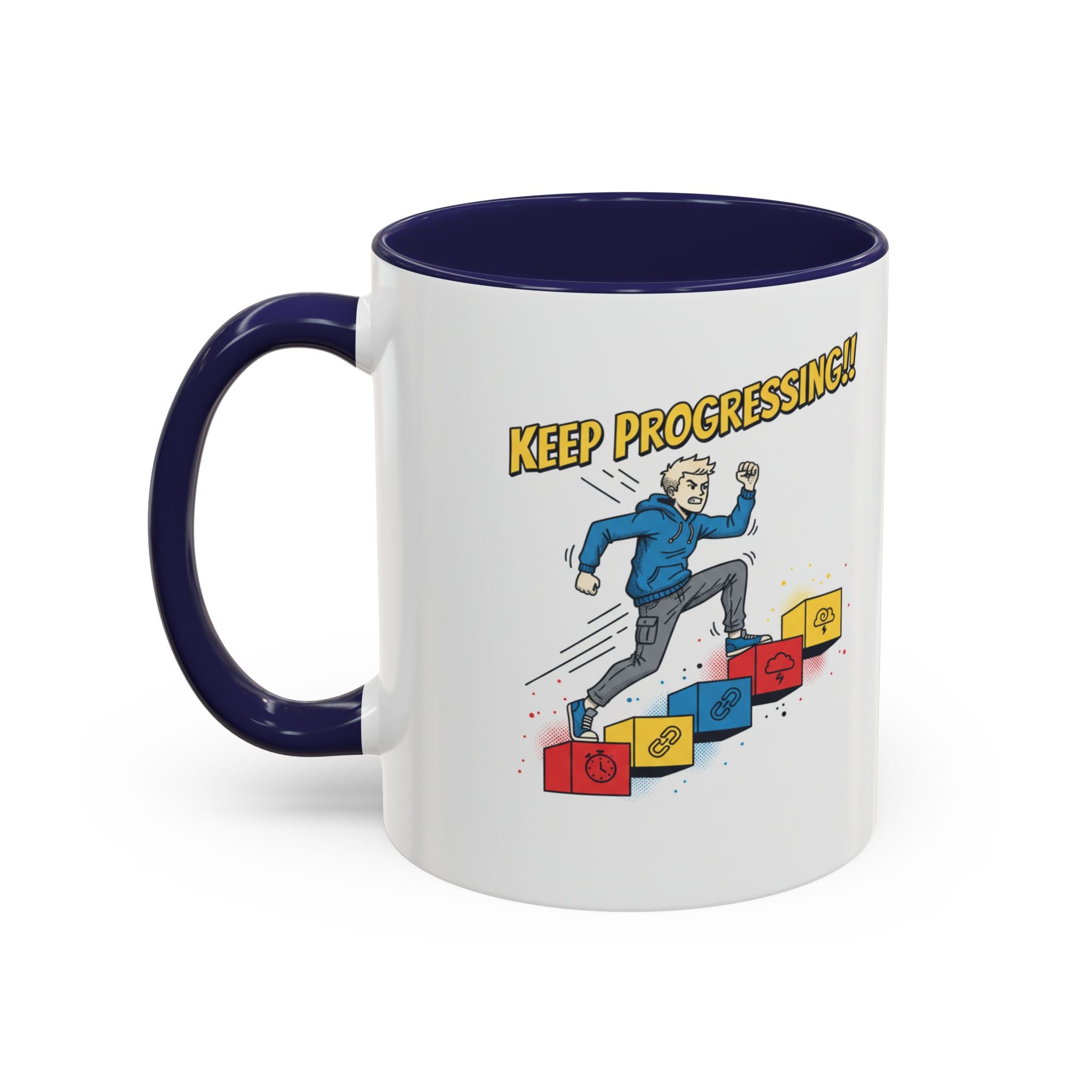 Keep Progressing Coffee Mug — Motivational Accent Mug (11/15oz)