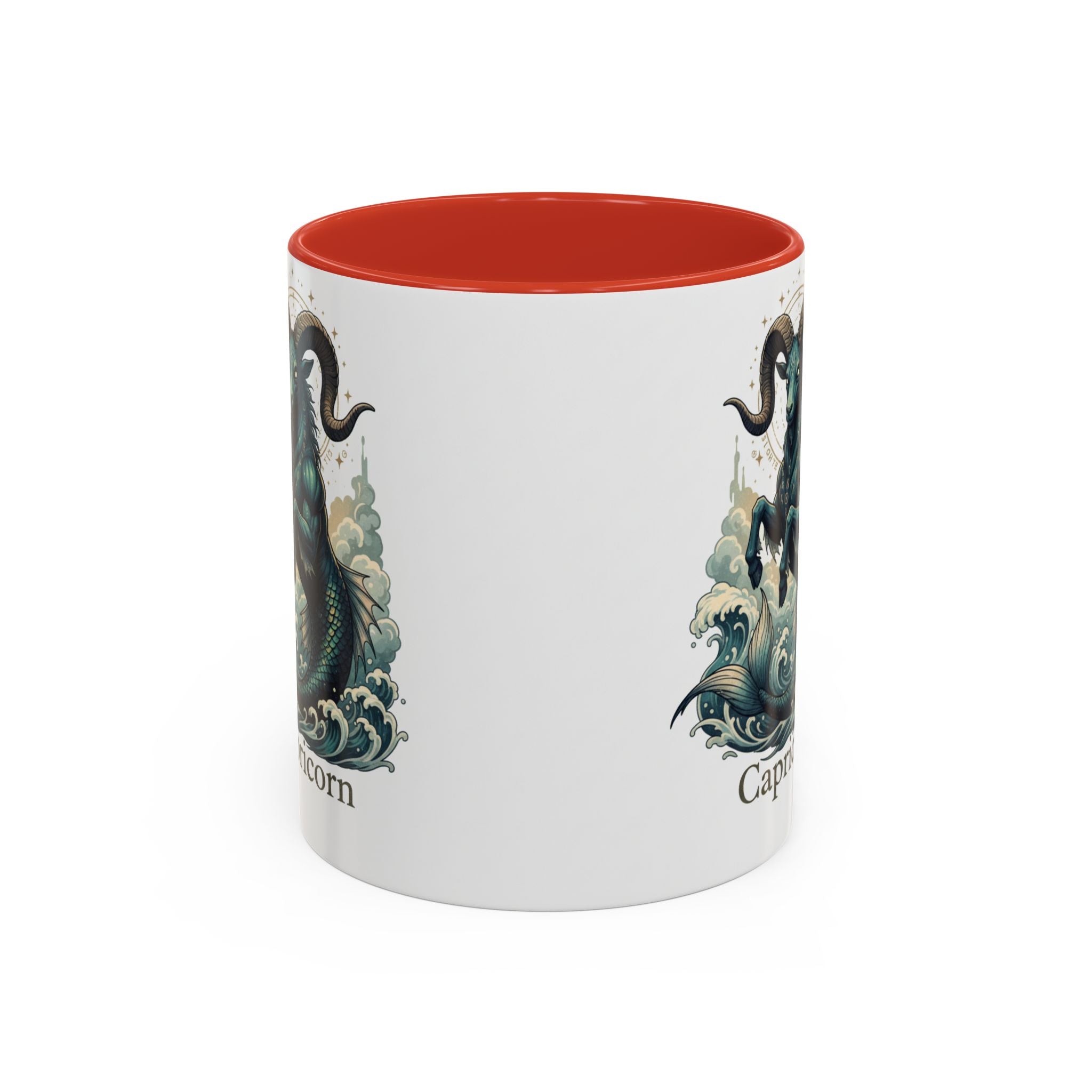 Capricorn Sea-Goat Accent Coffee Mug — Zodiac Astrology Ceramic Gift (11/15oz)