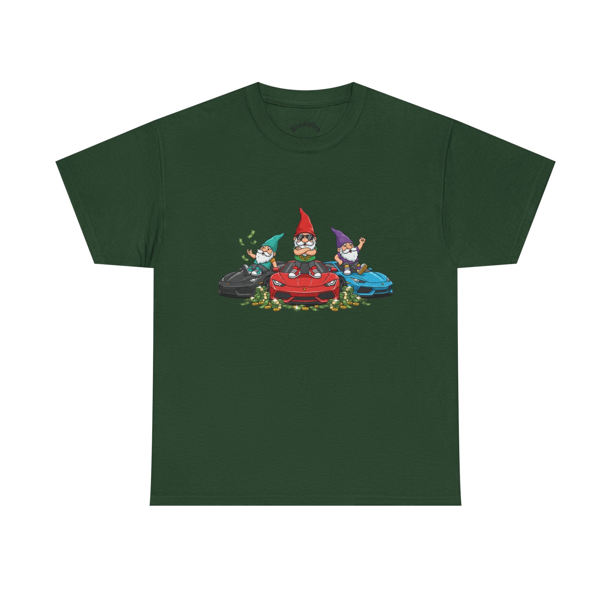 Gnome Race Car Tee — Cute Gnome Driving Cars Graphic T-Shirt