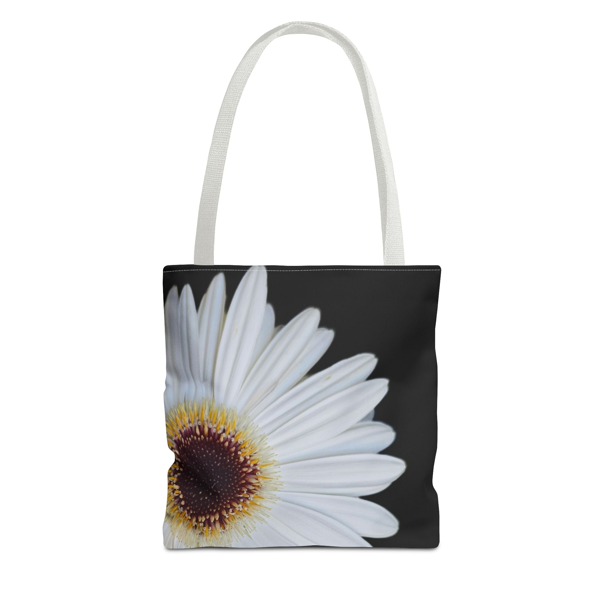 Daisy Corner Tote Bag — White Floral AOP Shopper