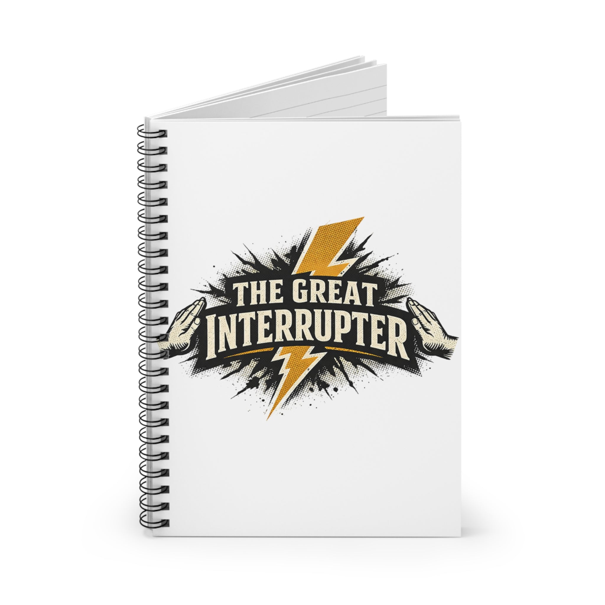 Spiral Notebook — "The Great Interrupter" Lightning Logo Ruled Journal