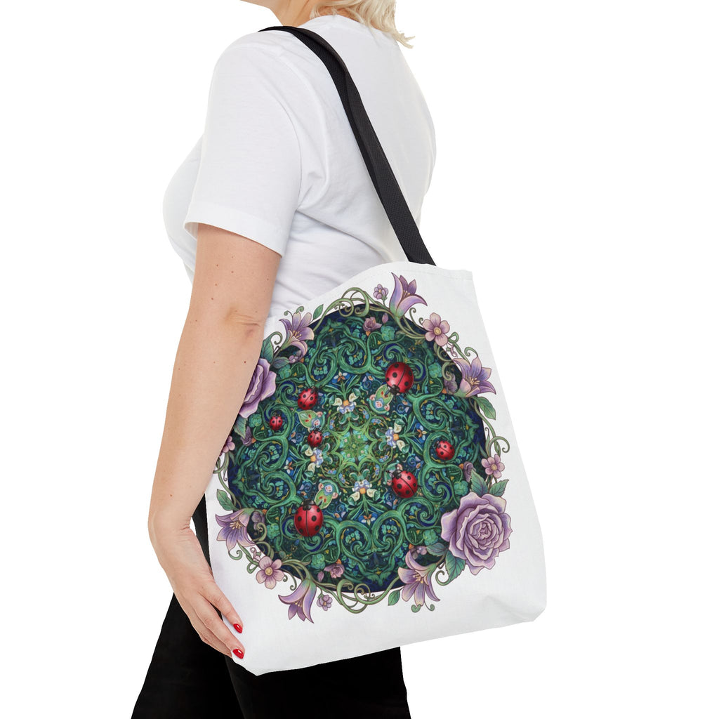 Floral Mandala Tote Bag – Ladybug & Rose Garden AOP Tote