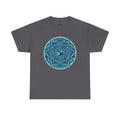 Psychedelic Mandala Tee — Blue Green Optical Spiral T-Shirt