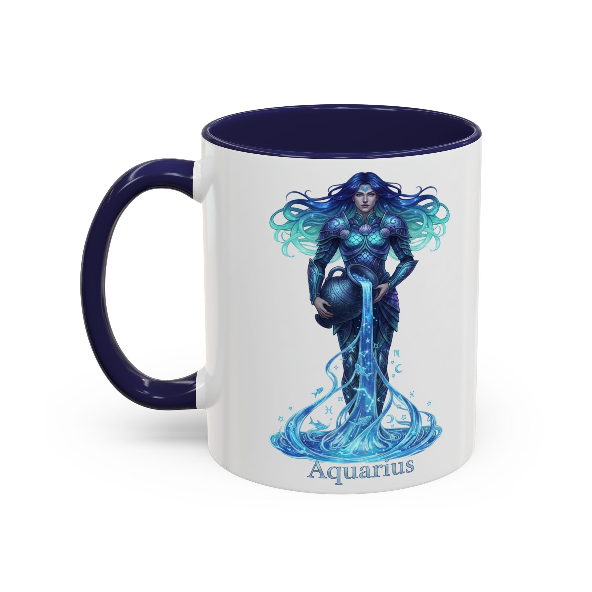 Aquarius Zodiac Coffee Mug — Water Bearer Astrology Accent Mug