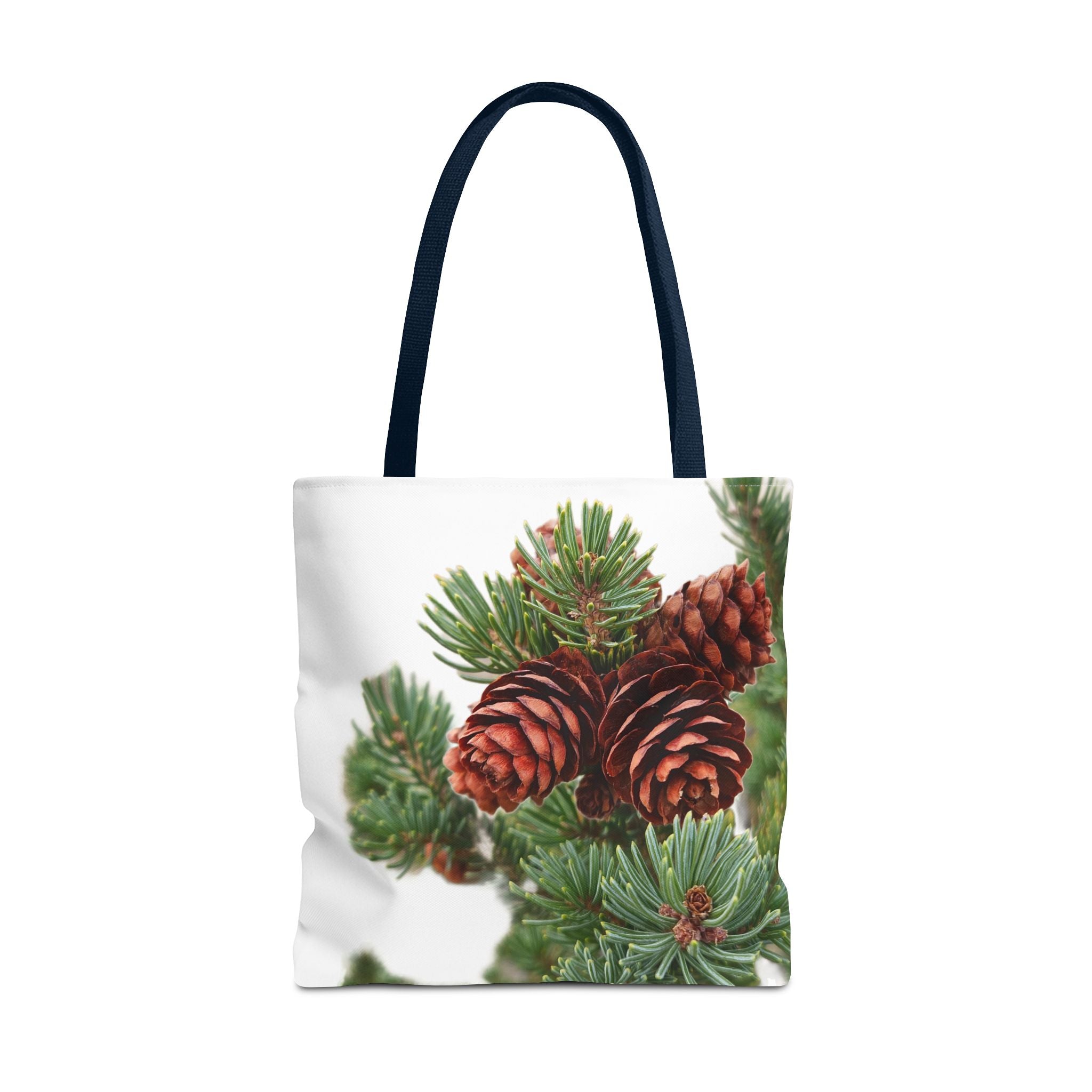 Pinecone Winter Tote Bag — Botanical Evergreen Holiday Market Bag
