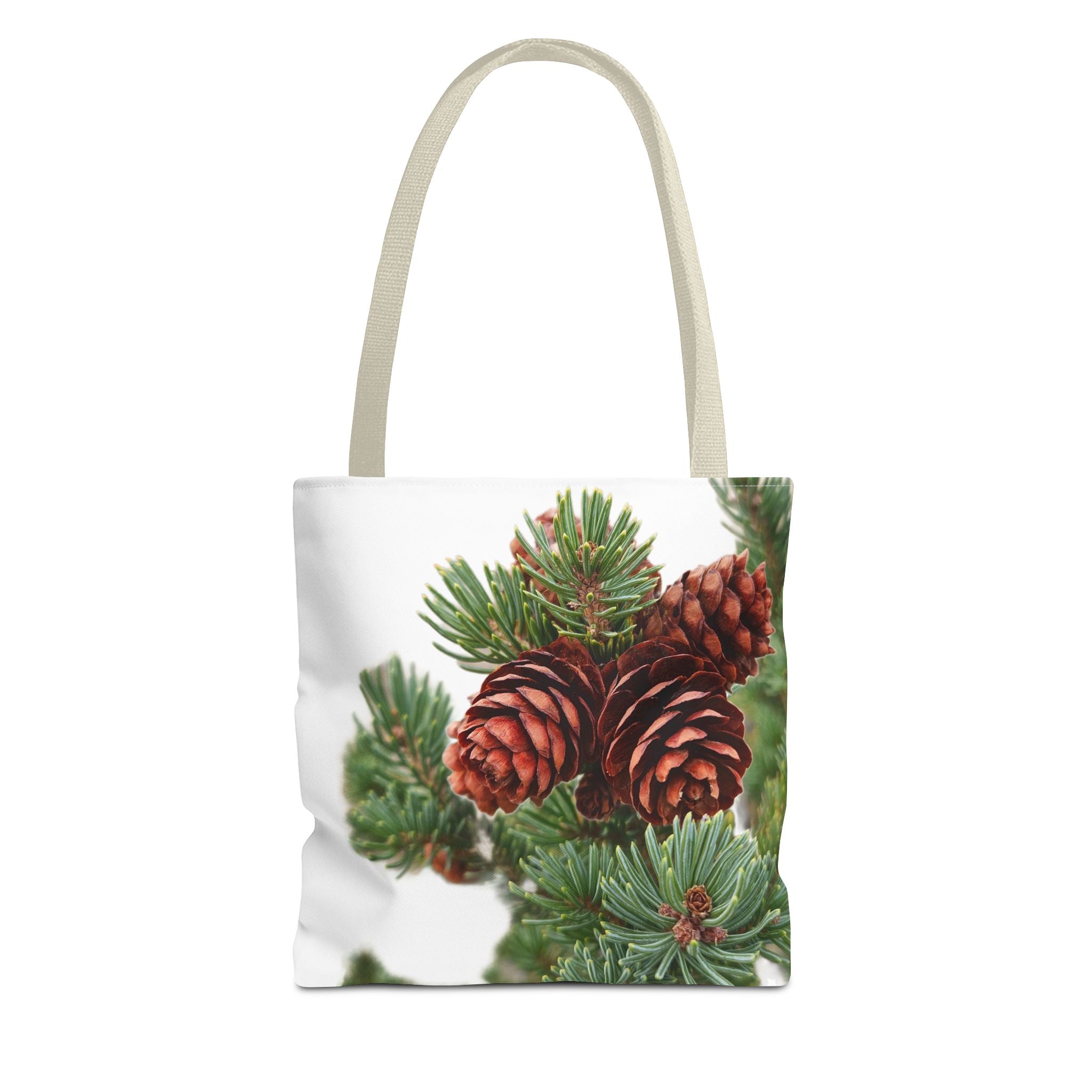 Pinecone Winter Tote Bag — Botanical Evergreen Holiday Market Bag