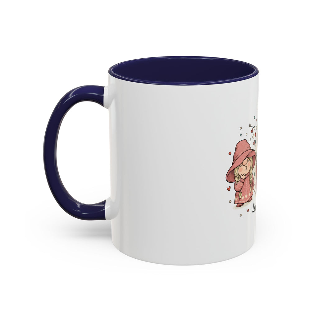 Love Gnomes Accent Coffee Mug — Cute Valentine Heart Gnome Tea Cup (11/15oz)