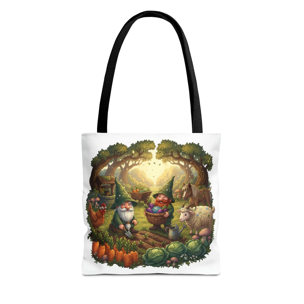 Gnome Garden Tote Bag — Whimsical Woodland Market Illustration
