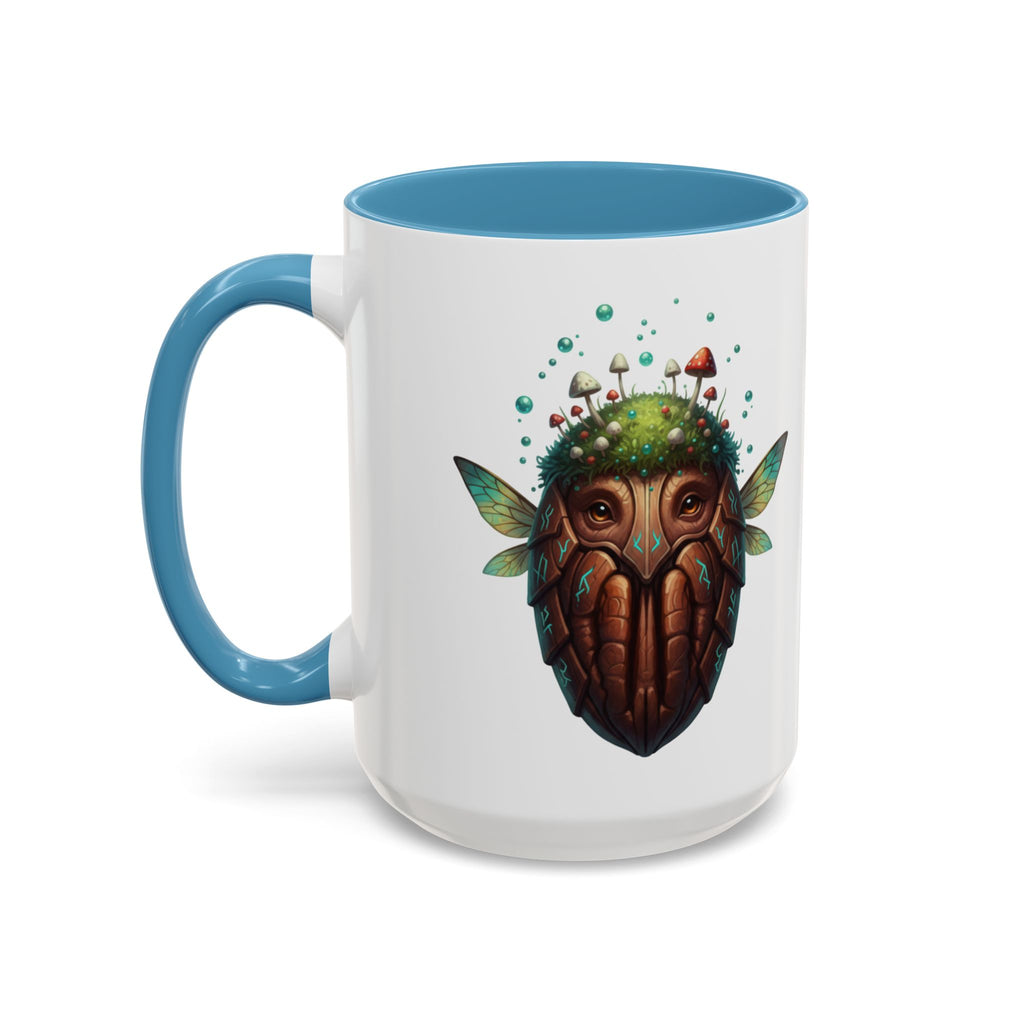 Mushroom Forest Mask Accent Coffee Mug — Fantasy Woodland Creature 11/15oz