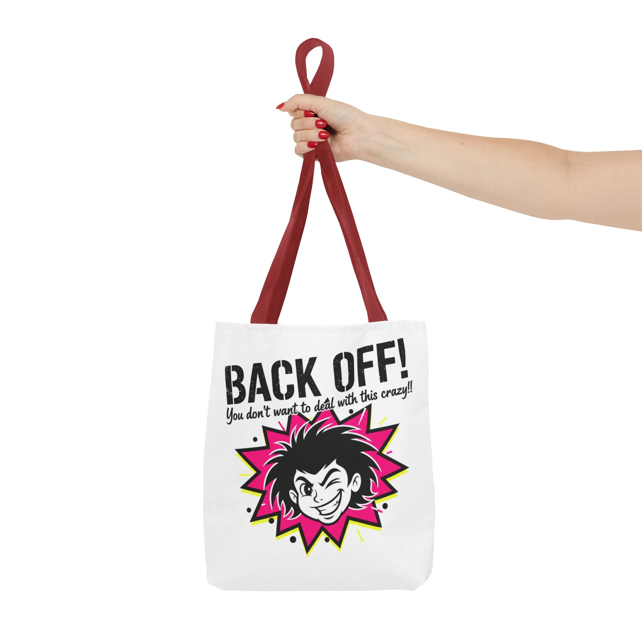Back Off! Graphic Tote Bag — Funny Retro Punk Design