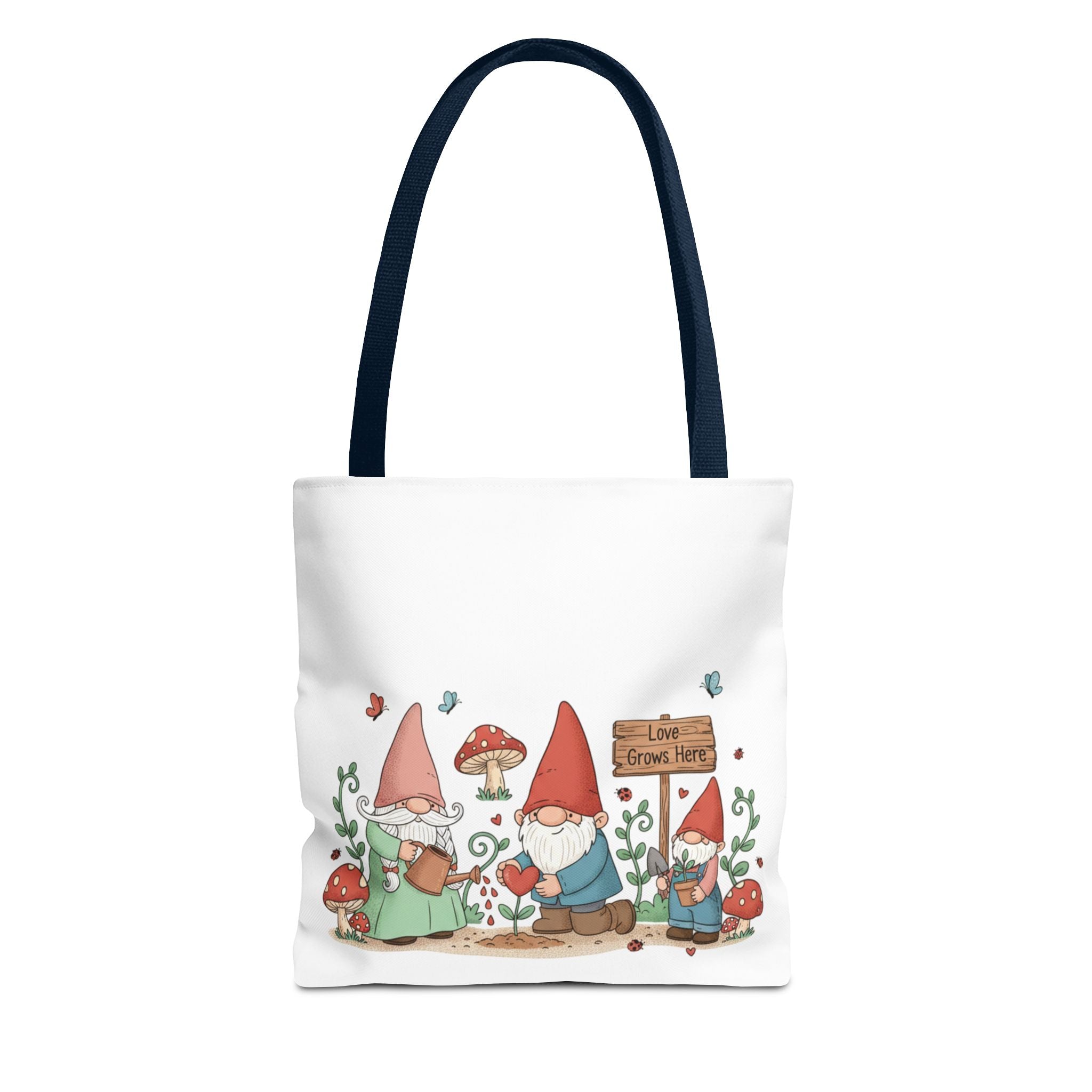 Gnome Garden Tote Bag – Cute Mushroom Gnomes All-Over Print