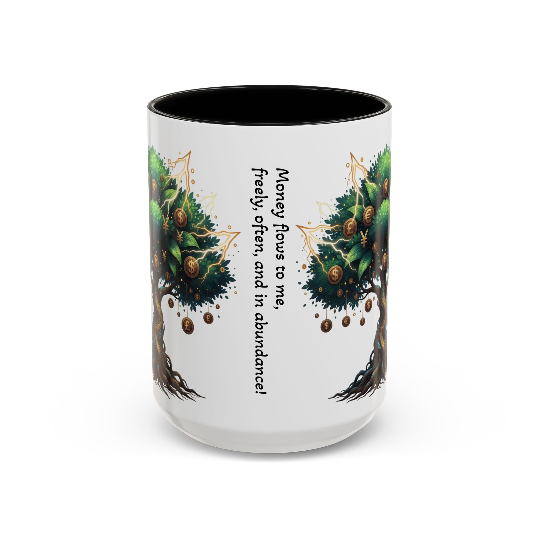 Accent Mug — Money Flows to Me Tree of Abundance Coffee Cup (11/15oz)